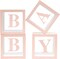 Baby Boxes with Letters for Baby Shower Pink Clear Block Box Transparent Balloon Boxes Birthday Party Decoration Gender Reveal Gift Box